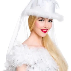 Bruidshoedje Met Sluier, Wit