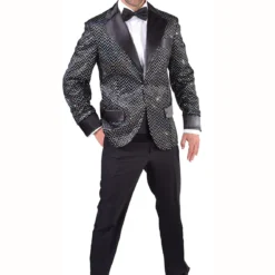 Glitter Colbert Zwart