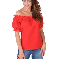 Blouse Schouder Vrij, Rood