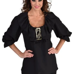 Blouse De Luxe, Zwart Of Creme