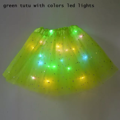 Magic Tutu Met Gekleurde Led Lampjes, Neon Groen (dame) -Keeskonings Winkel 1604806571025