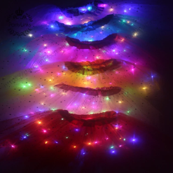 Magic Tutu Met Gekleurde Led Lampjes, Rood (kind)