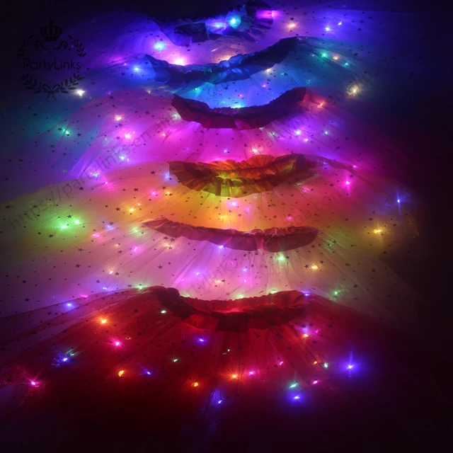 Magic Tutu Met Gekleurde Led Lampjes, Rood (kind) 1 Magic Tutu Met Gekleurde Led Lampjes, Rood (kind)