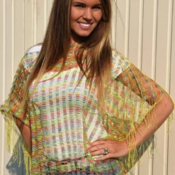 Toppers Poncho Multi De Luxe, Geel -Keeskonings Winkel 17883857 1394289183964892 342227330829721249 n