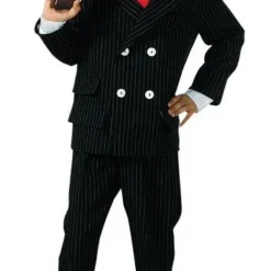 Gangster Kostuum Zwart, Colbert En Broek