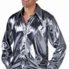Disco Blouse Folie Metallic Zilver