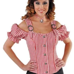 Origineel Tiroolse Blous, Rood Ruitje