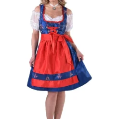 Dirndl Edelweis Blauw, Lux*