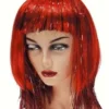 Pruik Met Lametta En Haar, Rood