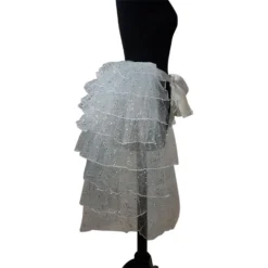 Burlesque Rokje Met Glitters, Zilver