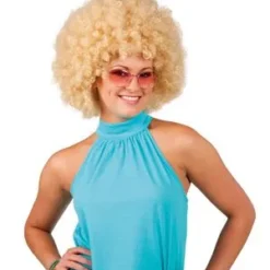 Afro Pruik Blond
