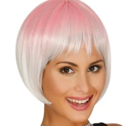 Boblijn, Pruik Pastelroze/wit