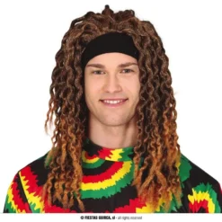 Pruik Rasta Bruin