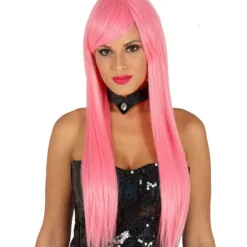 Boblijn, Lang Harige Pruik Pink