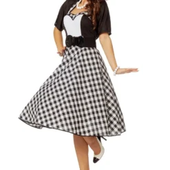 Rock And Roll Jurk Zwart/wit