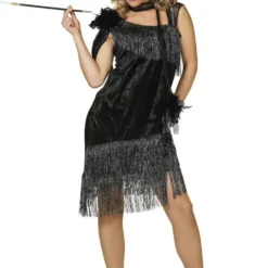 Charleston Jurk Met Haarband, Zwart -Keeskonings Winkel 4942 xx 1