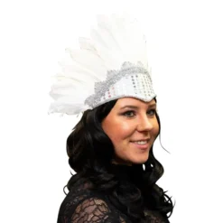 Veren Tooi Met Pailletten, Wit/zilver