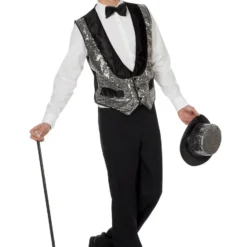 Vest, Gilletje Pailletten,zilver