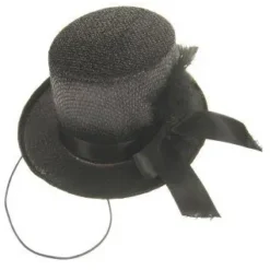 Mini Hoge Hoed Glitter Zwart