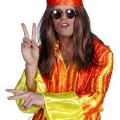 Hippie Pruik Bruin, Met Haarband.