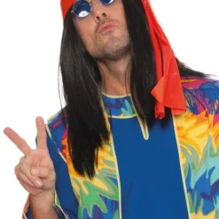 Hippie Pruik Zwart, Met Haarband.