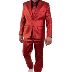 Metallic Kostuum Rood - 3 Delig