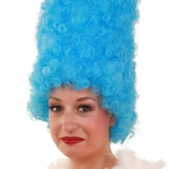 Pruik, Curly Hoog Turquoise