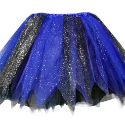 Glitter Tule Rokje Kobalt Blauw/zwart, Volwassen