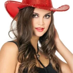 Nieuwe Pailletten Hoed, Rood