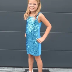 Disco Glitter Jurkje Turquoise