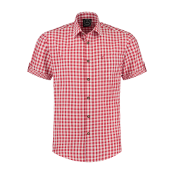 Tirolerblouse Rood/wit, Korte Mouw