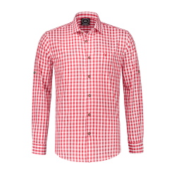 Tirolerblouse Rood/wit, Lange Mouw