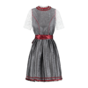 Dirndl, Oudzilver/wijnrood. 2 Delig