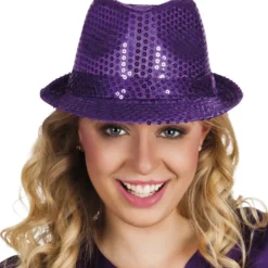 Tribly Hoedje Met Paarse Pailletten