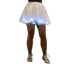 Magic Tutu Met Gekleurde Led Lampjes, Wit (dame)