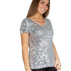 Pailletten Shirt Zilver