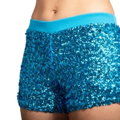 Hotpants Pailletten, Turquoise