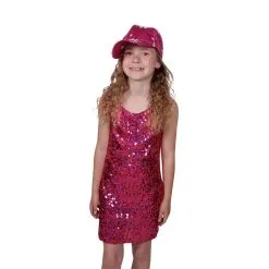 Disco Glitterjurkje Pink Hologram