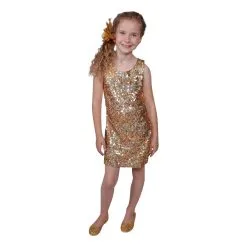 Disco Glitterjurkje Goud Hologram