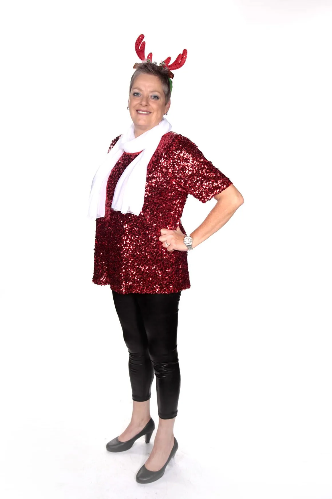 XL Top Met Pailletten Rood 3 XL Top Met Pailletten Rood - Afbeelding 3