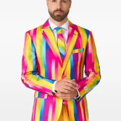 Kostuum Opposuits Rainbow Glaze Met Stropdas -Keeskonings Winkel osui 0138 rainbow glaze studio gb 01