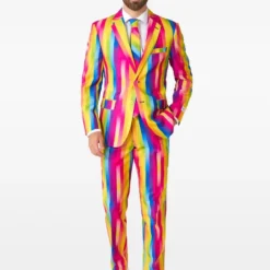 Kostuum Opposuits Rainbow Glaze Met Stropdas -Keeskonings Winkel osui 0138 rainbow glaze studio gb 02