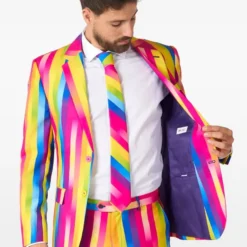 Kostuum Opposuits Rainbow Glaze Met Stropdas -Keeskonings Winkel osui 0138 rainbow glaze studio gb 03