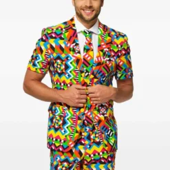 Kostuum Opposuits Summer Abstractive Met Stropdas -Keeskonings Winkel osum 0020 abstractive